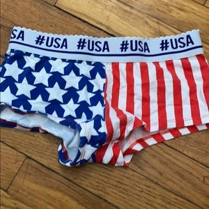 USA flag red white and blue boyshorts